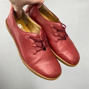 Clarks Spensers Women's‎ Red Leather Lace Up Casual Shoes Size 6 Comfort